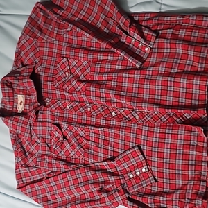 Vintage Ranchers Westernwear Red/Blue/Yellow Plaid Lightweight LS BD Men's‎ 1X